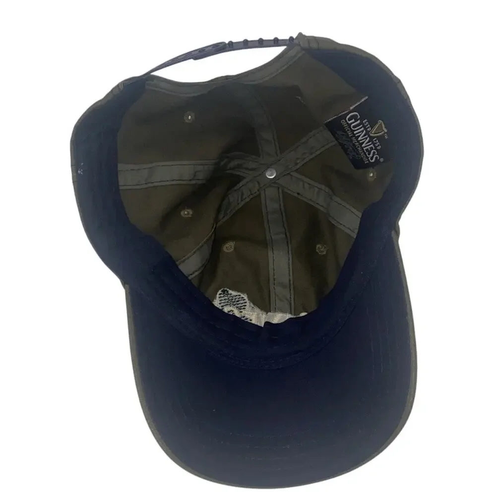 Dublin Guinness Snapback Hat Green Adjustable Embroidered Distressed